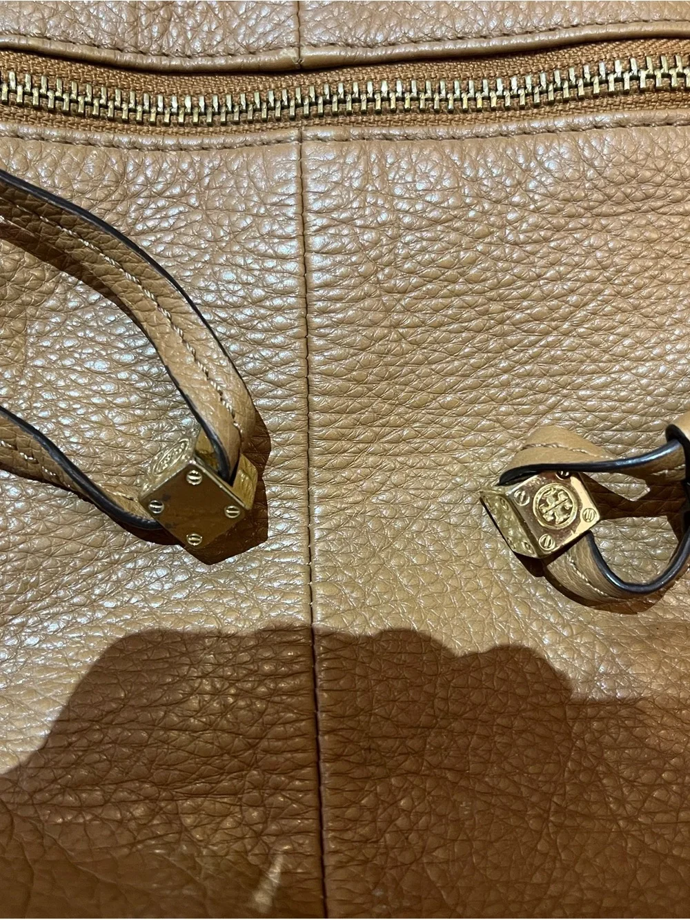 Tory Burch Marion Slouchy Camel Colored Shoulder Bag